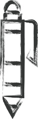 文房具関連の筆書き単品イラスト　ボールペン
