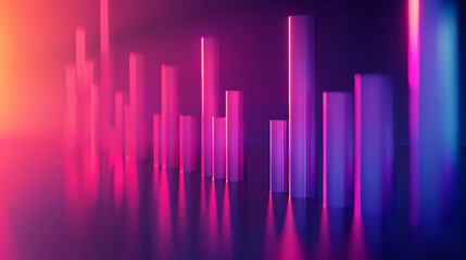 Financial data curve chart, financial technology themed big data analysis bar chart background