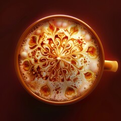 Magical Latte Art, Cappuccino Coffee Foam, Milk Cream Beverage, Drink Design, Beautiful Latte Art