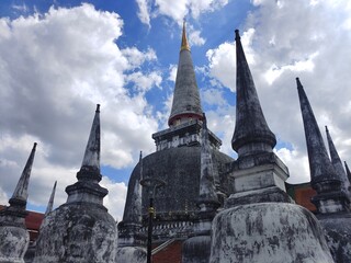 Small and big ancient pagodas at some temples