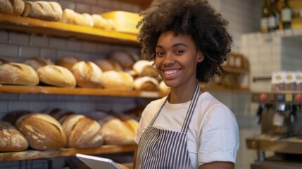 A Baker with Digital Tablet