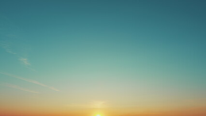 Different shades colored clouds during sunset. Only the sky above the horizon.