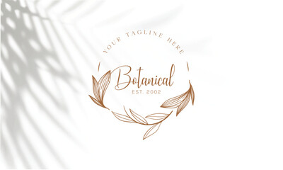 Floral element Botanical Hand Drawn Logo with Wild Flower and Leaves. Logo for spa and beauty salon, boutique, organic shop, wedding, floral designer, interior, photography, cosmetic