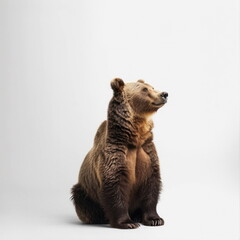 Obraz premium bear on white background