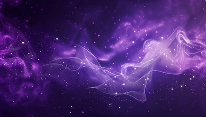 Purple Cosmic Background with Glowing Stars