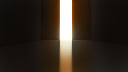 doors of opportunity and discovery key to success in goals Open the door to find a light that shines in the dark.,3D rendering