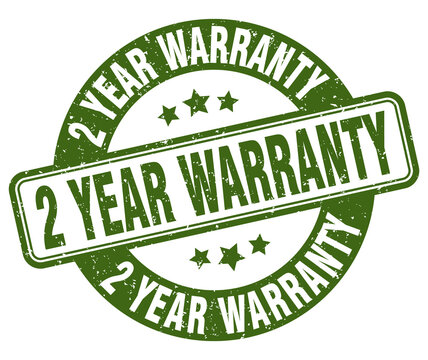 2 year warranty stamp. 2 year warranty label. round grunge sign