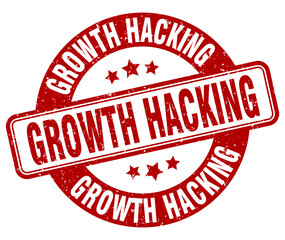 growth hacking stamp. growth hacking label. round grunge sign