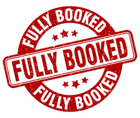 fully booked stamp. fully booked label. round grunge sign