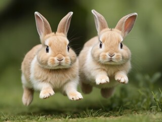 Obraz premium two rabbits in a field