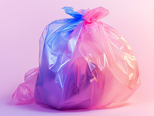 Pictures of plastic bags and glass bags, taken in a studio