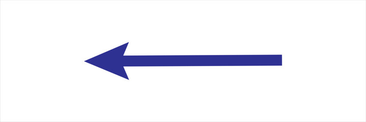 Fototapeta premium Long blue left arrow icon. black and white arrows. eps 10