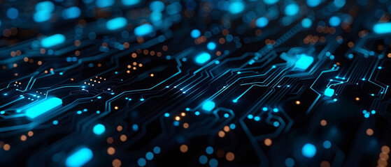 Obraz premium Circuit line technology innovation concept background, future technology concept scene illustration