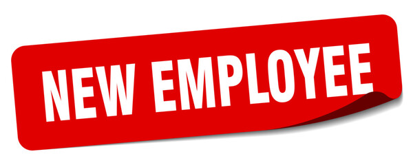 new employee sticker. new employee label