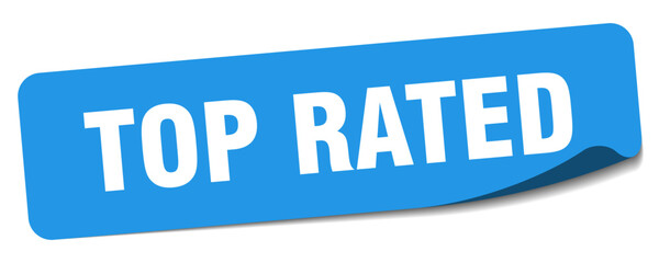 top rated sticker. top rated label