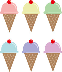 Soft ice cream illustration in pastel colors