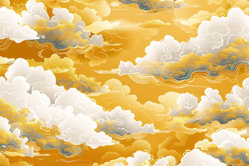 Auspicious cloud element background pattern, Chinese style traditional festival background concept illustration