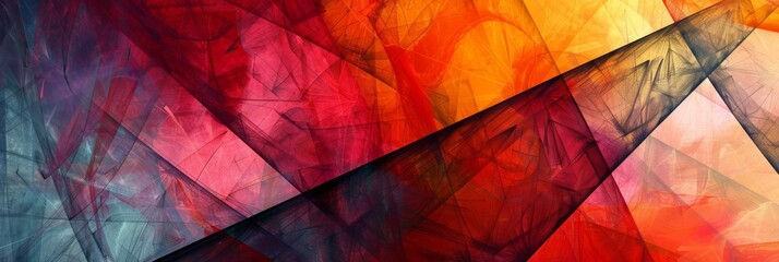 Abstract Art Background, Geometric Elements, Thin Straight Outlines
