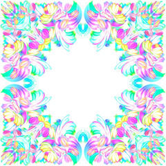 Bright colorful border, multicolor picture, place for text, template for printing, holiday decoration, decor element, modern art, abstract frame