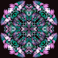 Fantasy flower. Abstract background. Abstract art. Interior painting for interior design. Colored colorful background can be used as a template for printing. Fantasy drawing, play of light