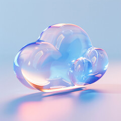 Cloud computing concept 3D rendering, electronic technology concept scene illustration