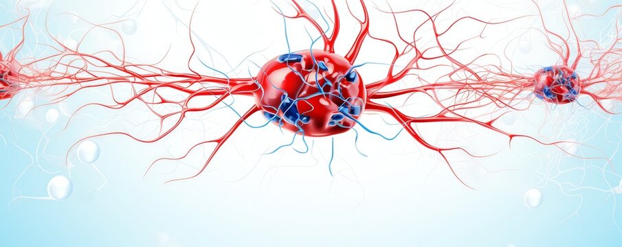 An illustration of diabetic neuropathy, nerve damage issues