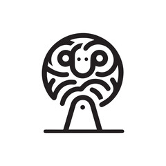 minimalist sheep logo on a white background