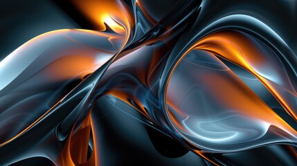 Blue and orange abstract shapes AIG51A.