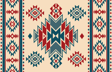 Native pattern american tribal indian ornament pattern geometric ethnic textile texture tribal aztec pattern navajo mexican fabric seamless Vector decoration fashion