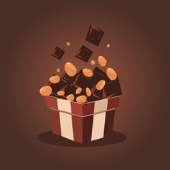 Vector chocolate box design for world chocolate day