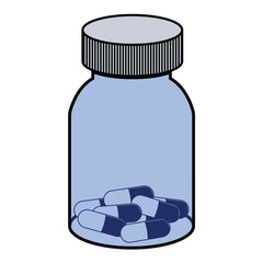Bottle with pills vector illustration.