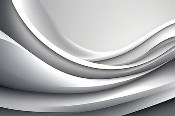 Shiny white gray wave lines, light lines and technology background, energy and digital concept for technology business template.