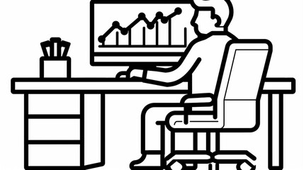 Growth and success line icons collection.