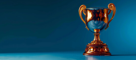 Trophy cup, dark blue background