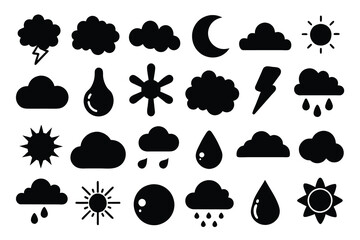 vector set of weather doodle elements, for design purposes design