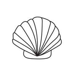 sea, vector, shell, ocean, outline, underwater, shellfish, water, design, illustration, isolated, marine, seashell, beach, seafood, scallop, aquatic, animal, nature, line, summer, graphic, drawing