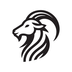 minimalist goat logo on a white background