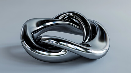 Fototapeta premium Close-Up of a Swirling Silver Ring