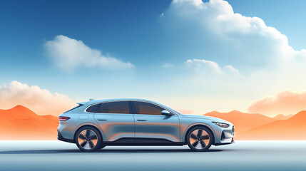 Naklejka premium Luxury car new energy vehicle auto show background, technology city car advertising background image