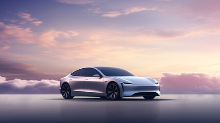 Luxury car new energy vehicle auto show background, technology city car advertising background image