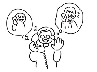 振り込め詐欺のイラスト