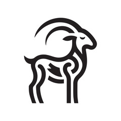 minimalist goat logo on a white background