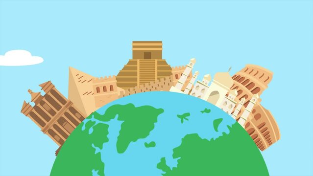 Animated video world miracle concept. Full length animation illustration. High quality 4k footage