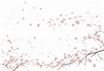 Sketch lines a pattern of delicate cherry blossom  (4)