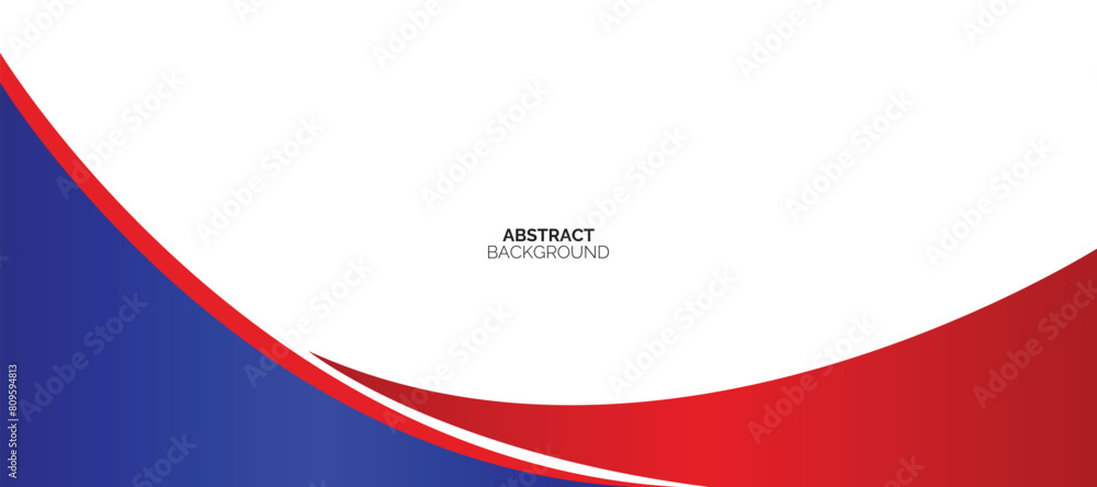 Wall mural abstract blue and red curved banner background. vector illustration.