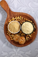 Indian Gur or Jaggery and Chana With Sattu Powder,Brown Sugar