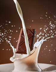 chocolate splash in milk