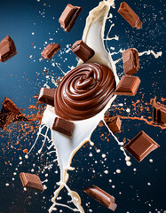 twisted chocolate candy and milk