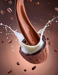 chocolate splash in milk
