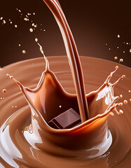 chocolate splash in milk